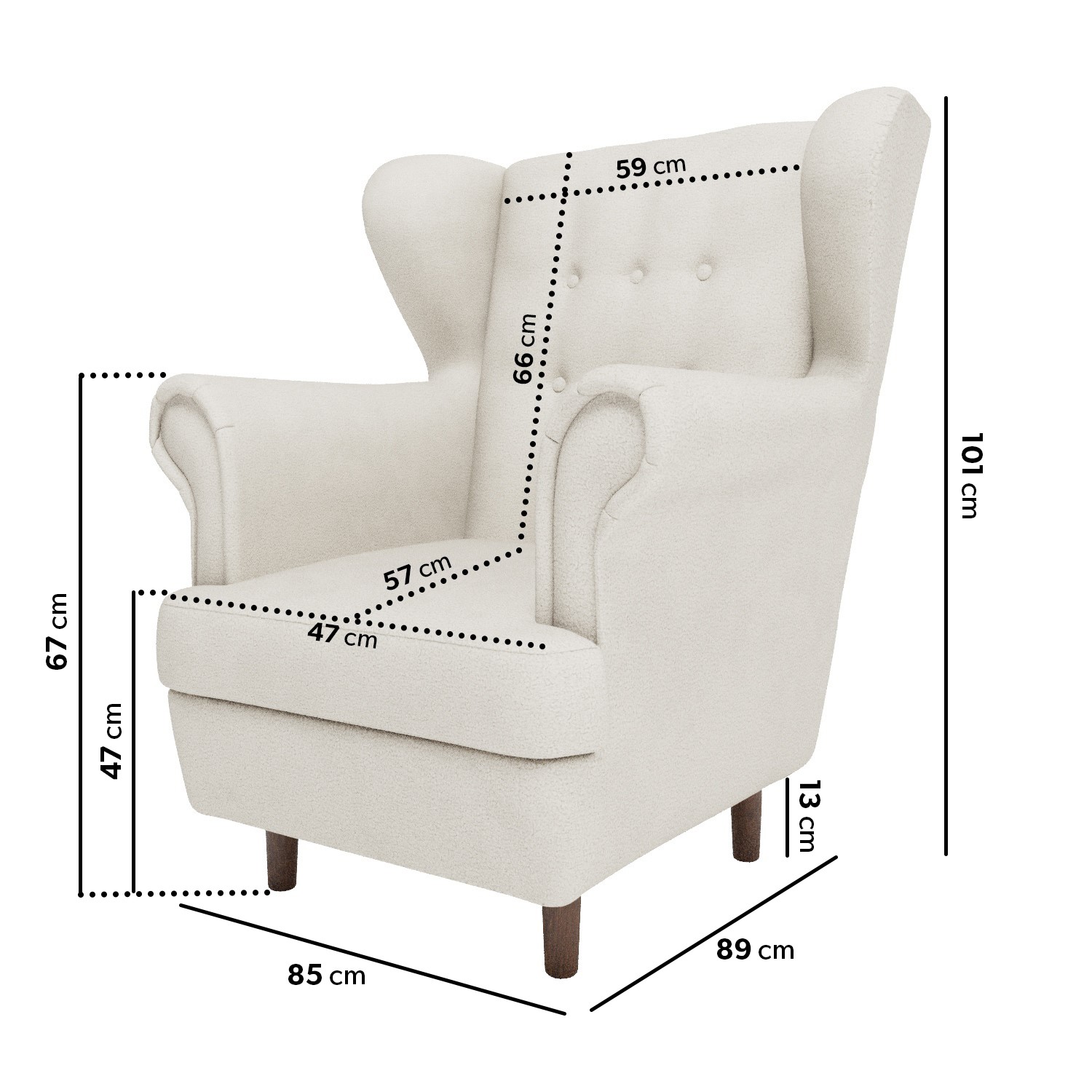 Read more about Cream boucle wingback armchair martha